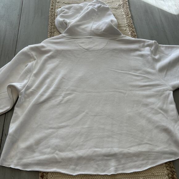 Grunt Style White Black Logo Pullover Hoodie Women’s Sz XXL Raw Hem - Picture 8 of 8